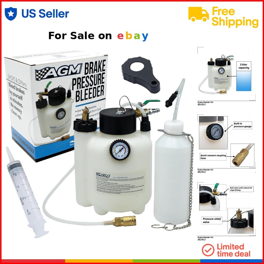 Brake Bleeder Kit 3L Capacity Pressure System for ABS Traction Control Garage