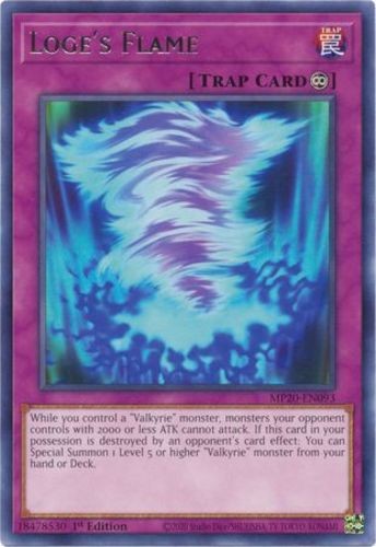Loge's Flame MP20-EN093 1st Ed Rare Lightly Played Yugioh Card