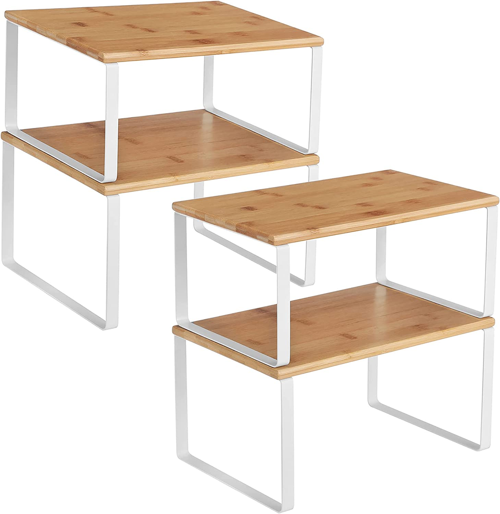 Beige 4Pcs Kitchen Cabinet Organizer Shelf for Spice Storage