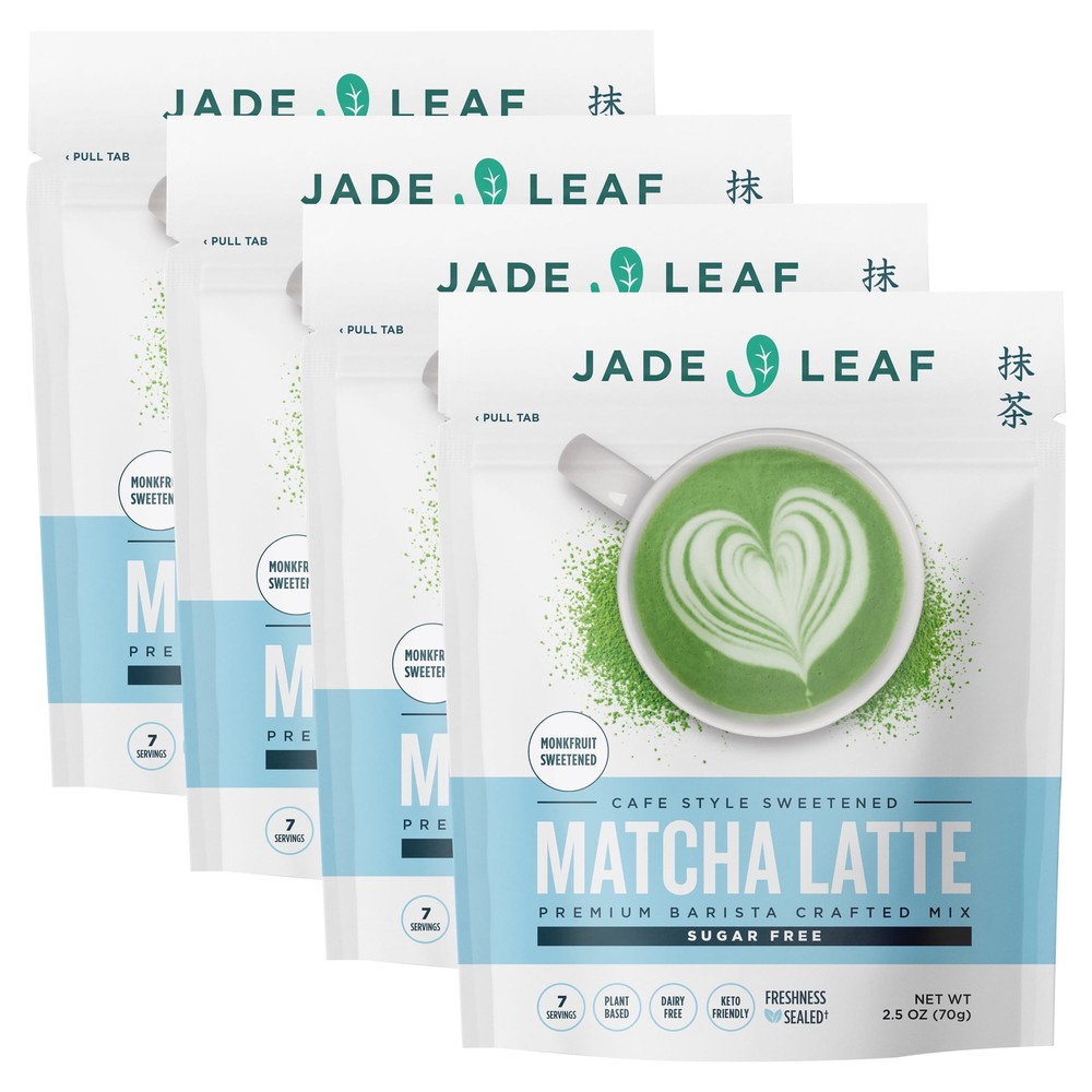 4-Pack Organic Japanese Matcha Latte Mix Sugar-Free Café Style Powered Tea