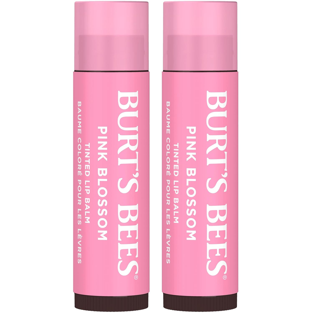 Burt's Bees Tinted Lip Balm Pink Blossom 8 Hour Hydrating Color
