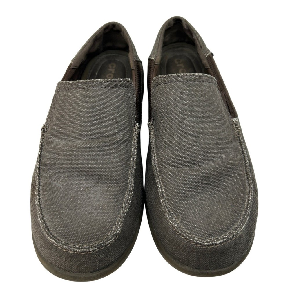 Crocs Santa Cruz Shoes Men's Brown Canvas Slip On Casual Sz. 8
