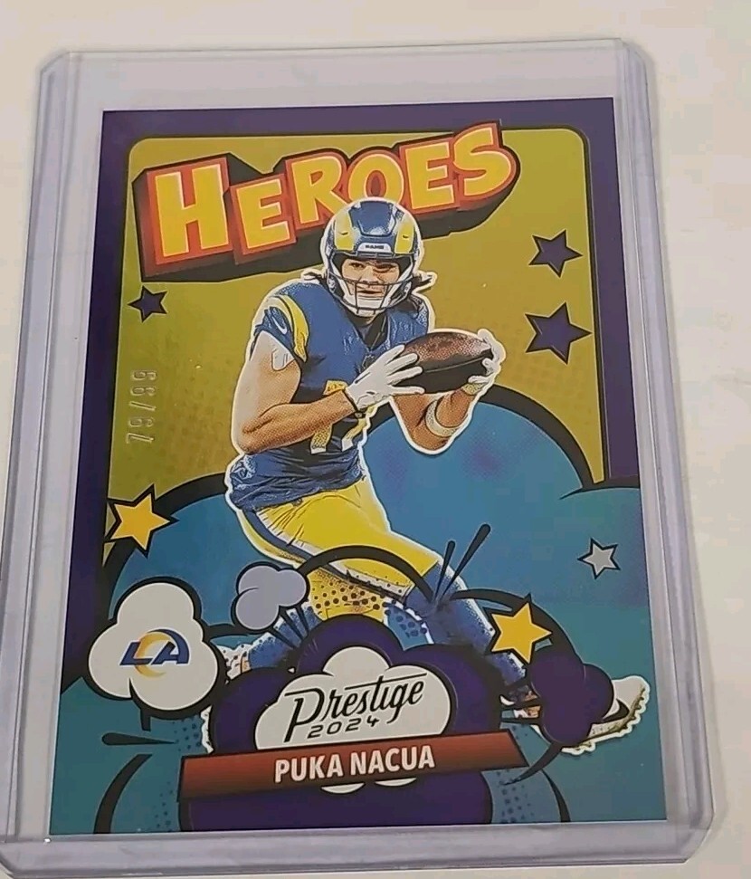 2024 Panini Prestige Puka Nacua Heroes Purple Insert SSP Rams 79/99!!