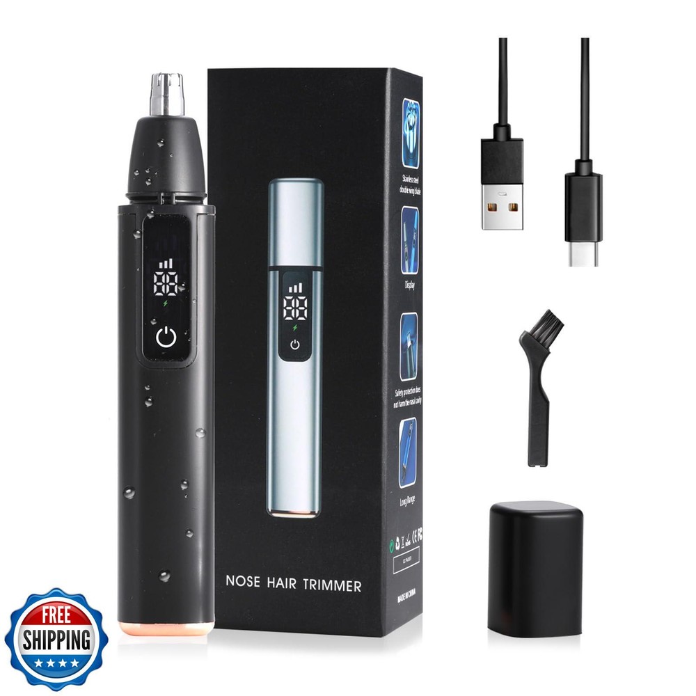 Nose Hair Trimmer For Men, 10000RPM Nose Trimmer With Waterproof Blade and LC
