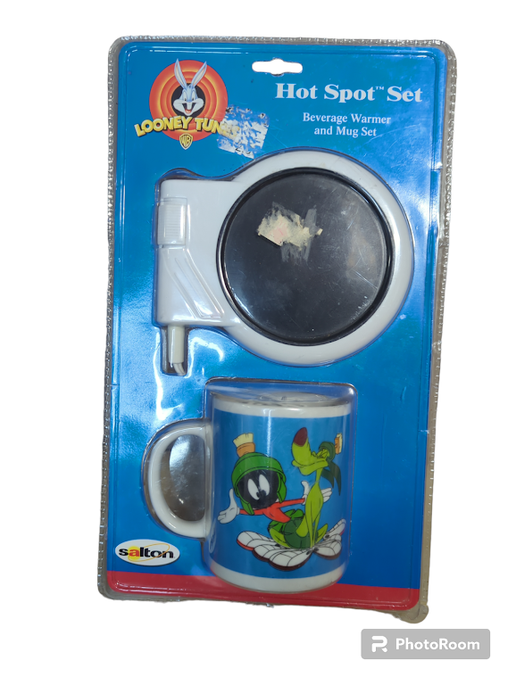 Vintage 1997 Salton Looney Tunes Marvin Martian Mug Warmer Set with K-9 Hot Spot