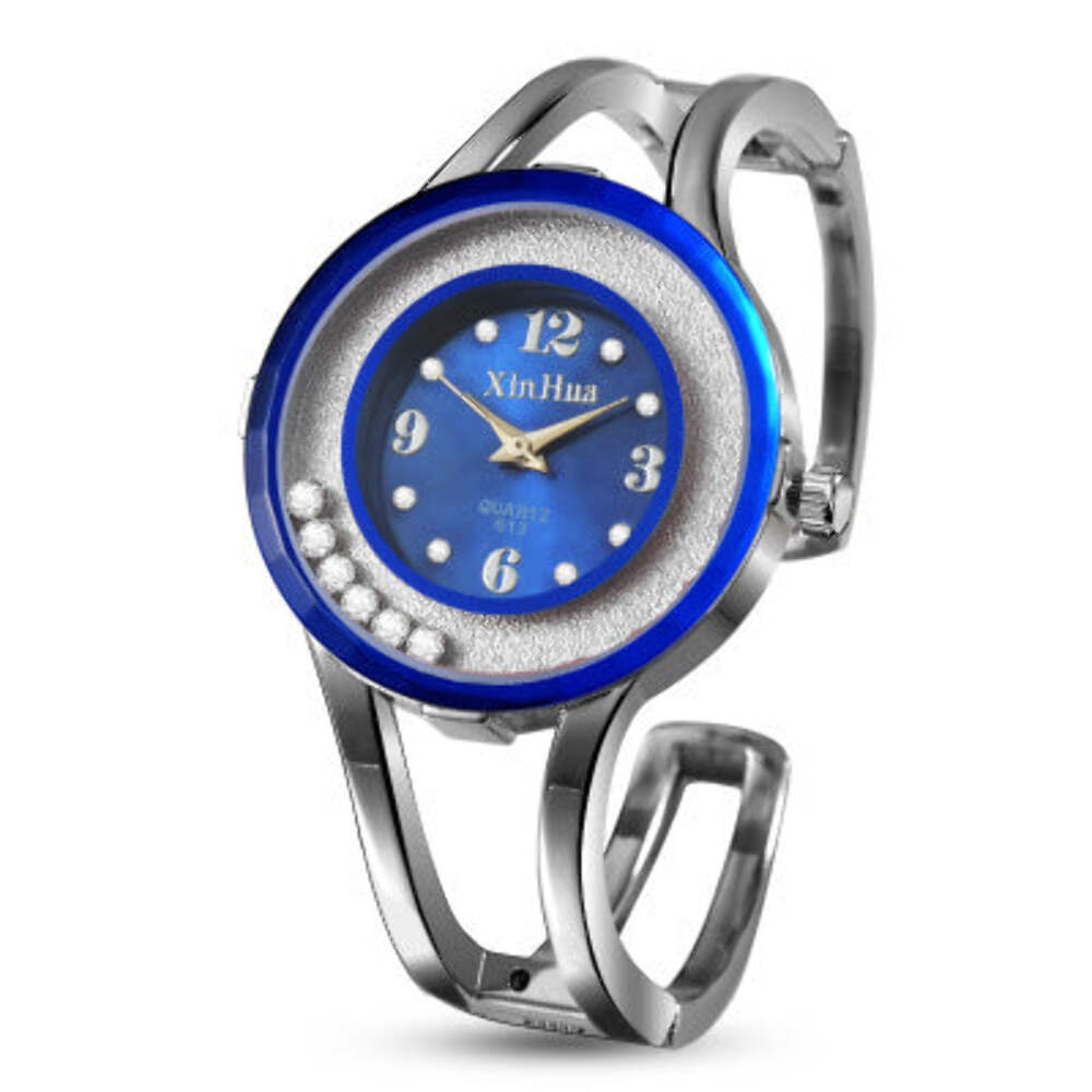 Elegant Ladies Quartz Bracelet Watch with Spiral Crown and Alloy Strap