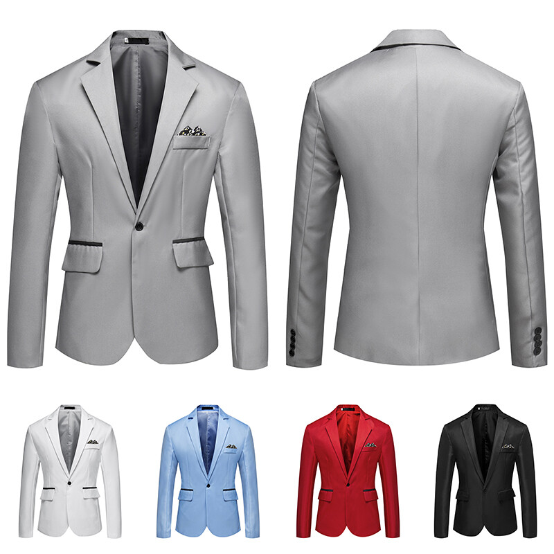 Men's Tuxedo Jacket Notched Lapel One Button Suit Blazer for Dinner Wedding