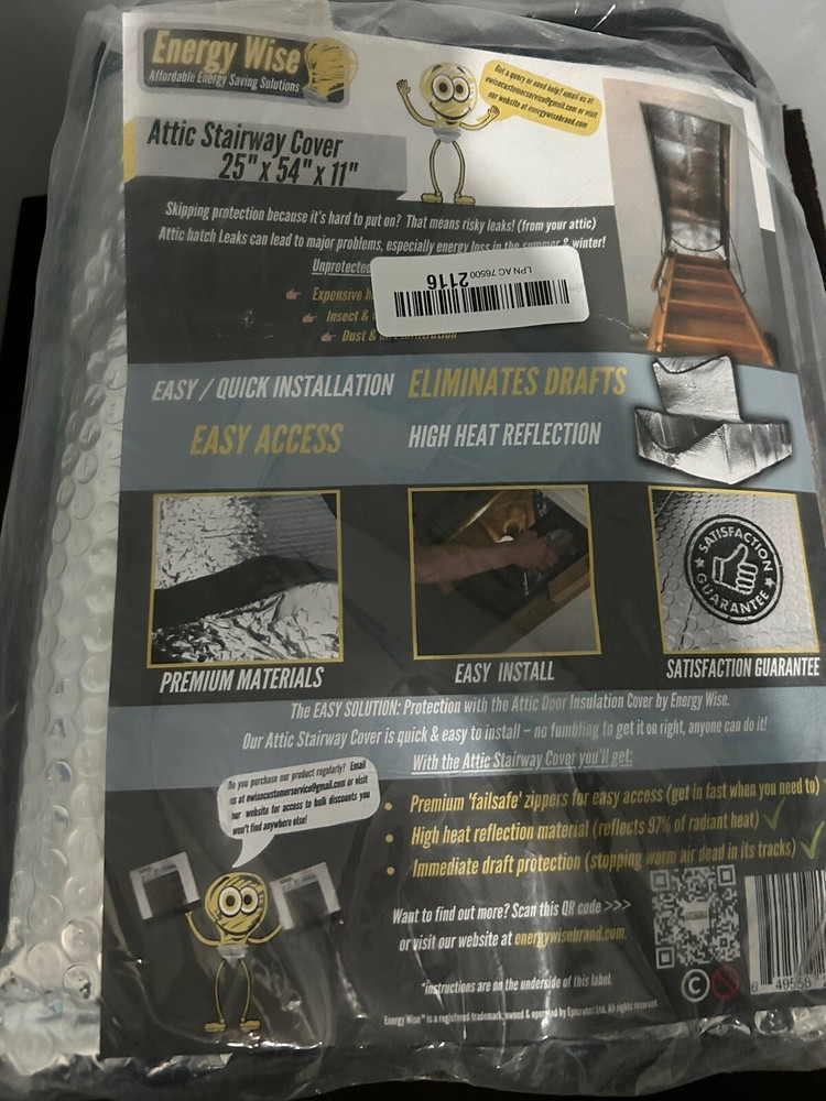 Energy Efficient Attic Stair Cover 25x54x11 Insulates and Saves Energy