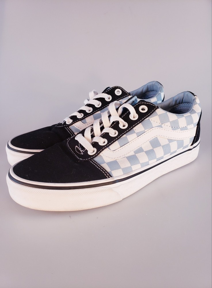 VANS Old Skool 500714 Blue White Checker Black Skate Shoes Women’s Size 8