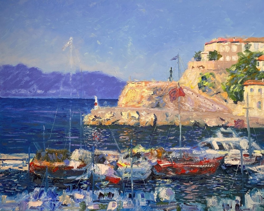 Stunning Oil painting. Greece Seascape ORIGINAL. Impressionist Art 16x20 Signed