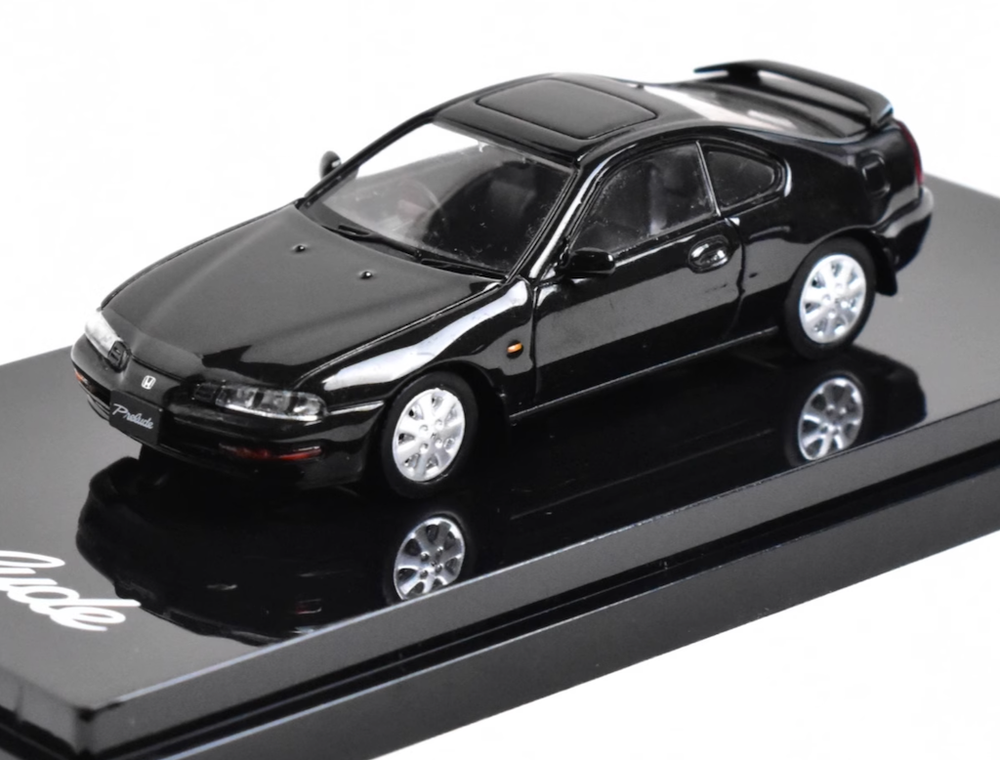 BN Hobby 1:64 Black Prelude Early Coupe Diecast Metal Sports Car Model