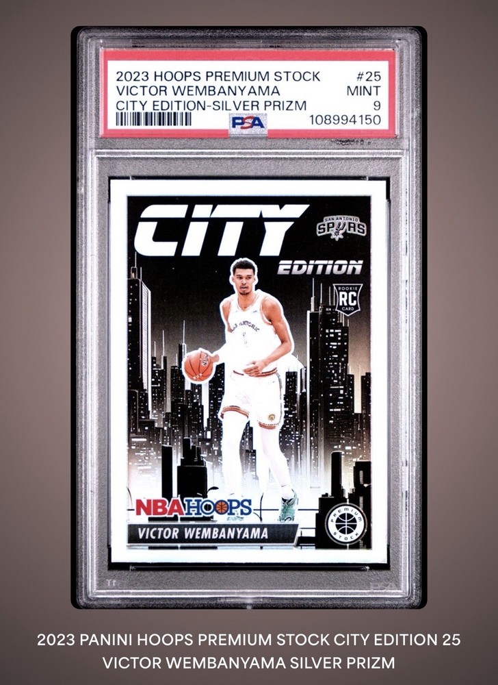 2023-24 Panini NBA Hoops Victor Wembanyama City Edition Silver Prizm RC #25