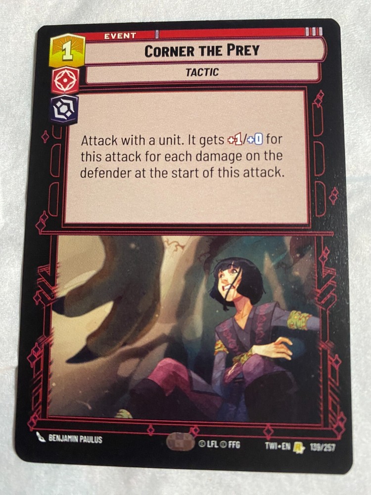 STAR WARS UNLIMITED TCG TWI CORNER THE PREY Rare Card NM