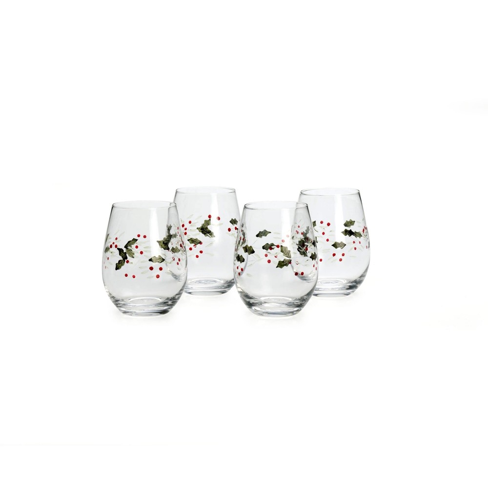 Winterberry Stemless Wine Glasses (Set of 4)