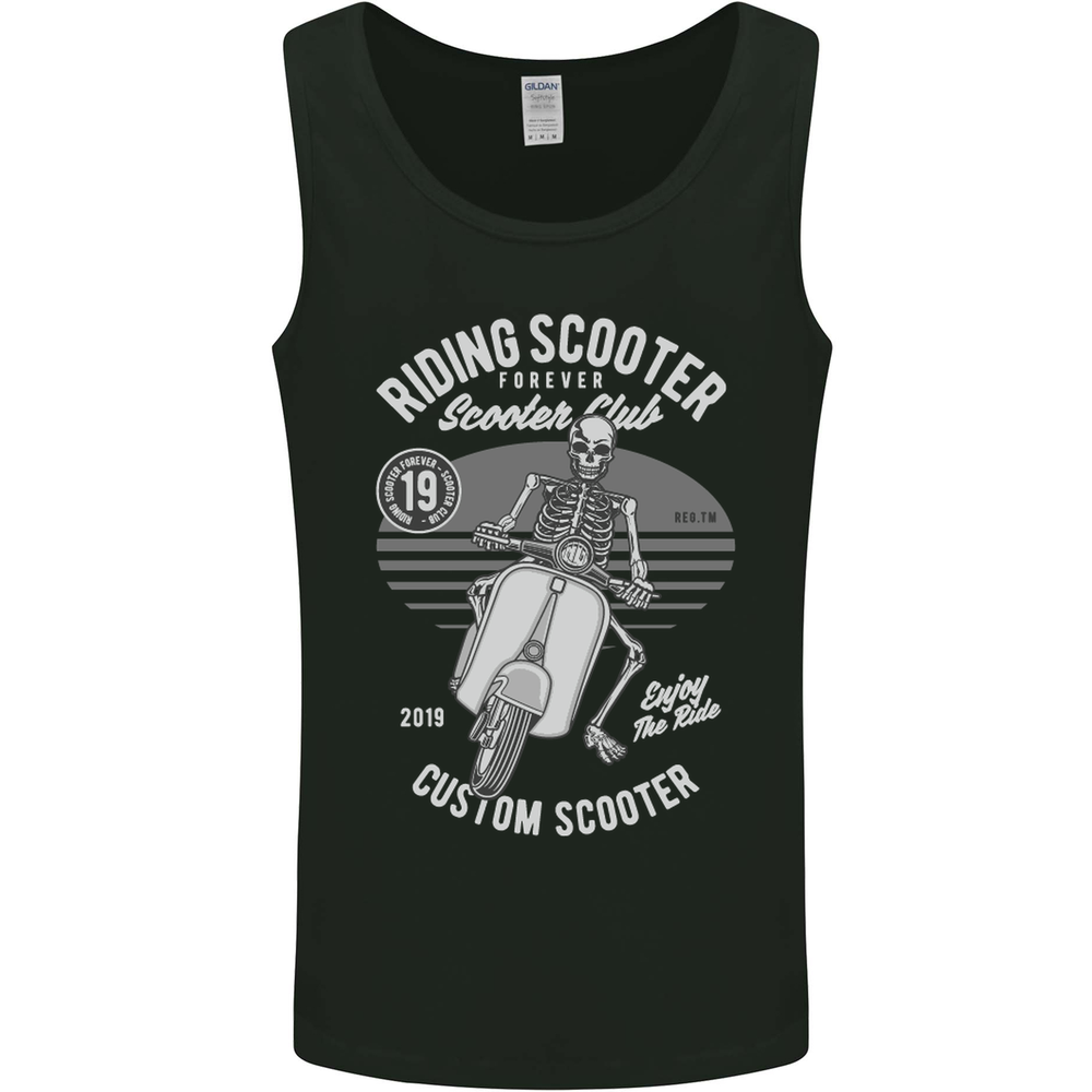 Scooter Club Motorbike Motorcycle Skull Mens Vest Tank Top