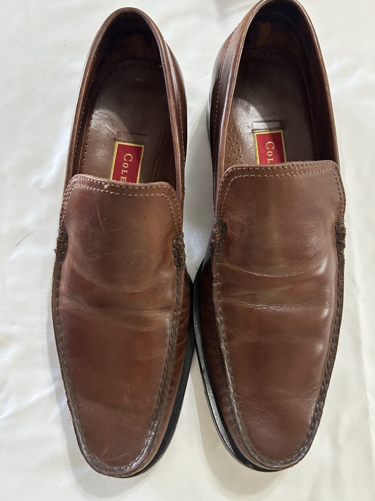 Cole Haan Brown Leather Loafer Dress Shoes Square Toe Men's Size 8.5 M C04551