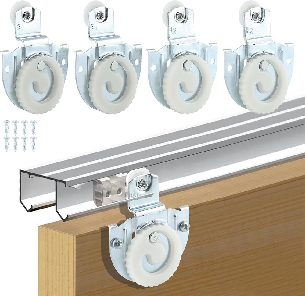 4 PCS Sliding Closet Door Roller Kit Upgrade Wardrobe Hardware