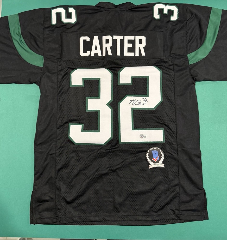 Michael Carter Signed New York Jets Custom NFL Football Jersey w/ COA (BAS)