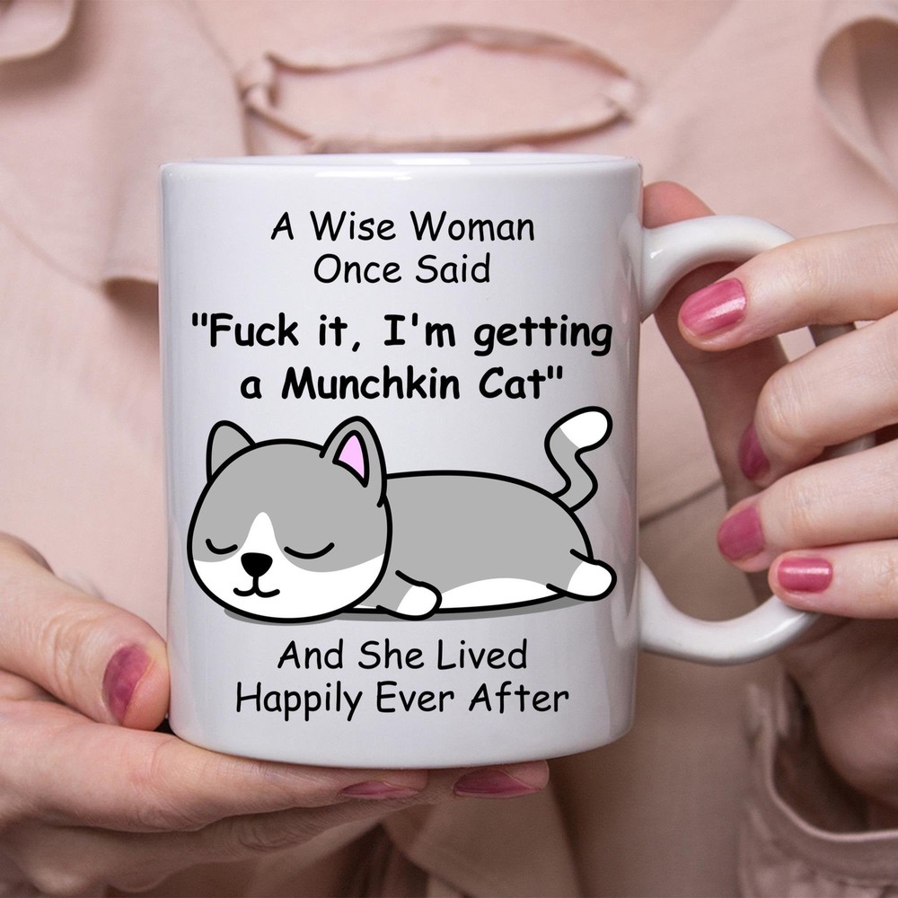 Funny Munchkin Cat Gift For Women White Coffee Mug Coffee Cup