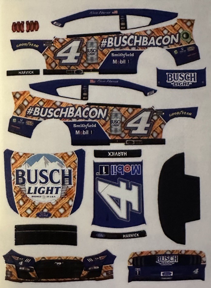 Custom 2022 Kevin Harvick #4 Bacon 1/64 NASCAR Peel & Stick Decals