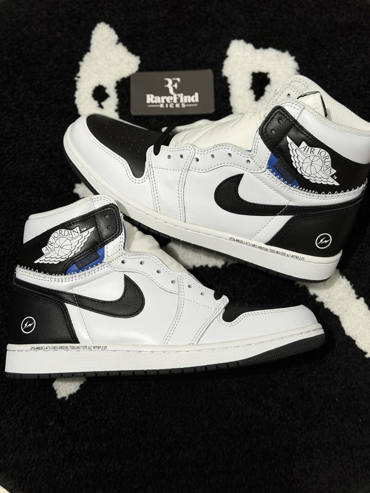 Fragment Design x Union La x Air Jordan 1 Retro OG SP High White Black SZ8.5