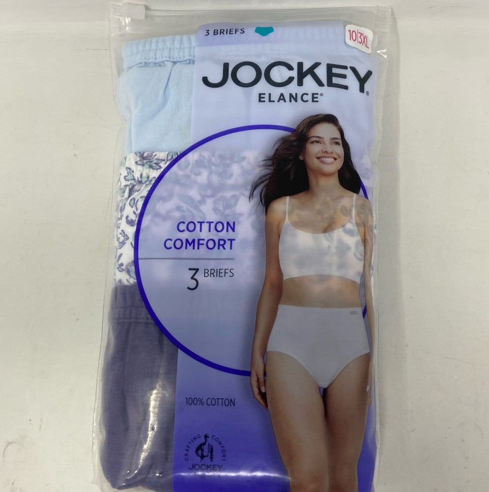 Jockey Elance Women’s Brief Underwear 3-Pack, Multicolor - Size 10 3XL