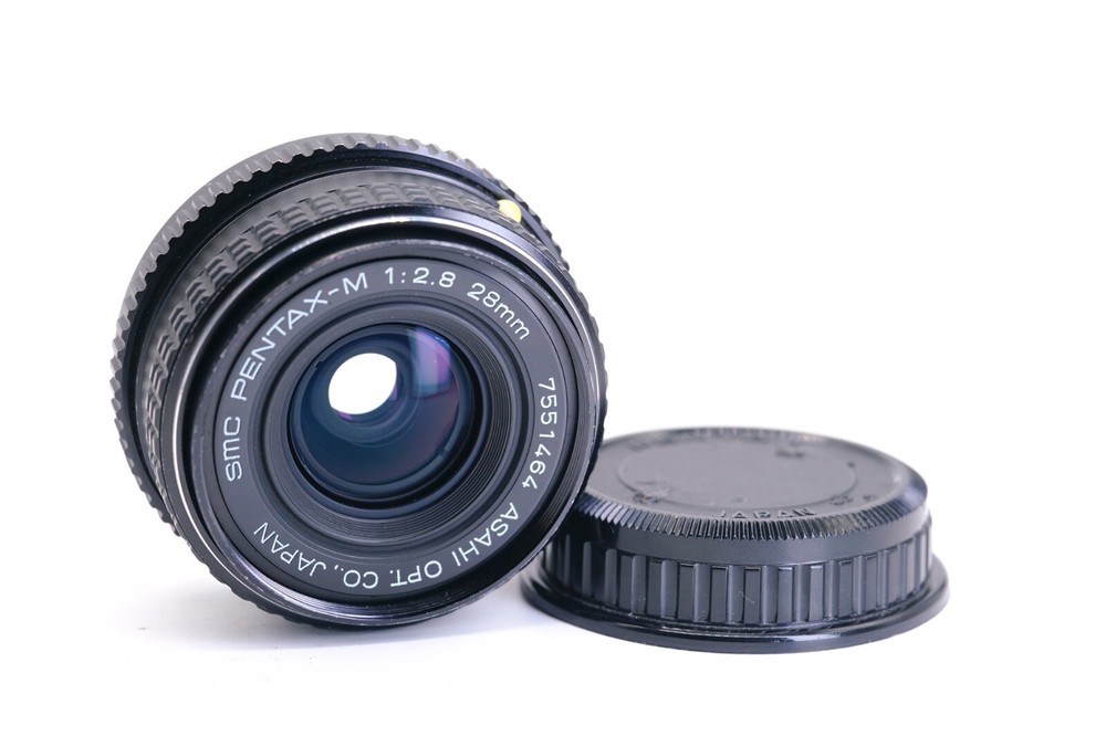 Pentax SMC-M 28mm F2.8 PK Mount Lens w/ Rear Cap, Works Great!