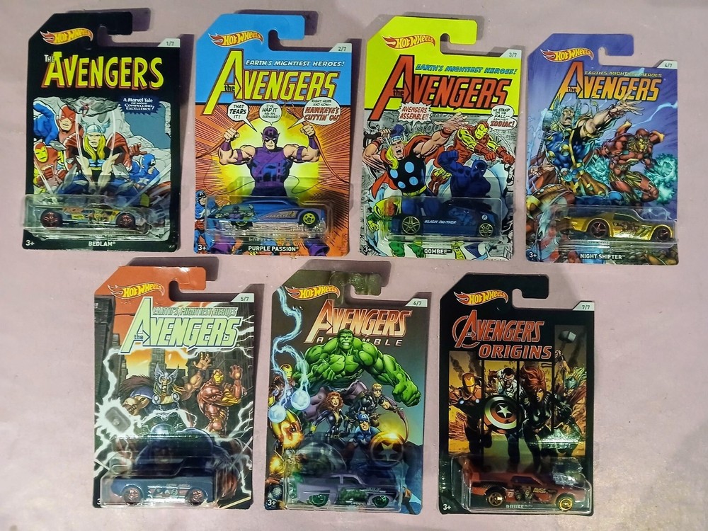 Hot Wheels 2017 The Avengers Set Of 7 - NEW!