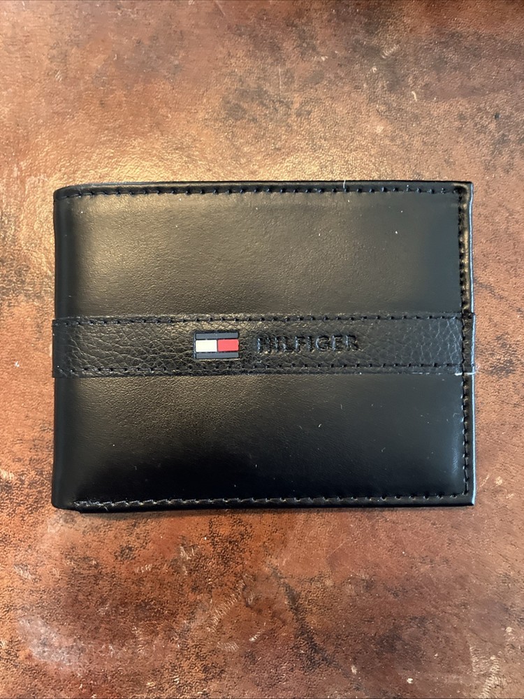 Tommy Hilfiger Mens Genuine Leather Slim Credit Card ID Wallet Billfold 20781