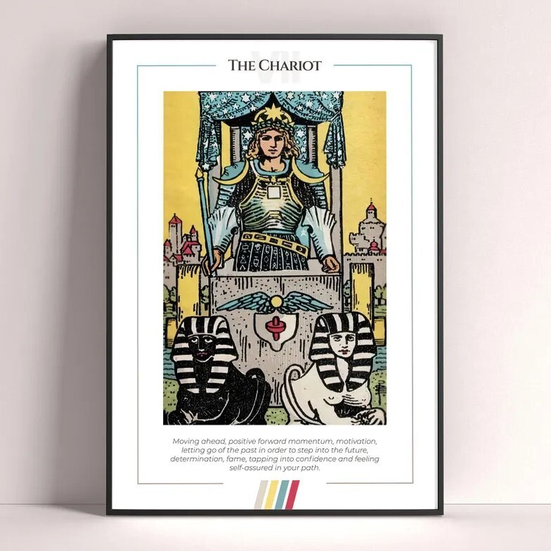Chariot Tarot Card Art Print - Digital Download Poster