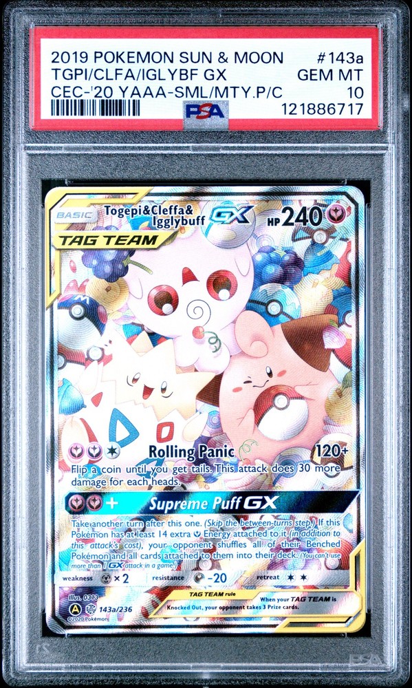 Tgpi/Clfa/Iglybf Gx 143a Pokemon Sun & Moon Cosmic Eclipse PSA 10
