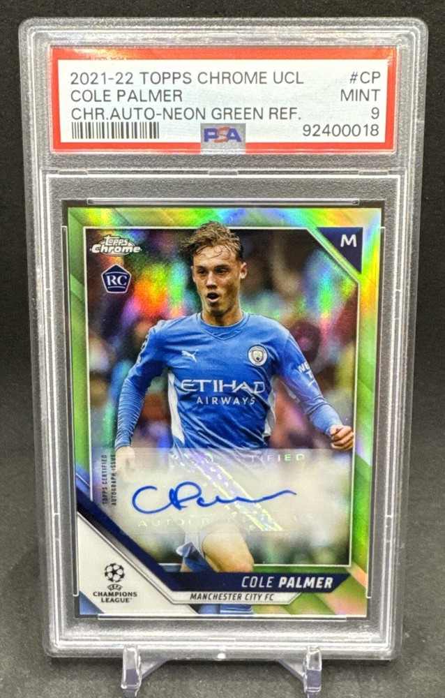 2021-22 Topps Chrome UCL Chrome Autographs #CA-CP Cole Palmer (AU, RC) Green /99