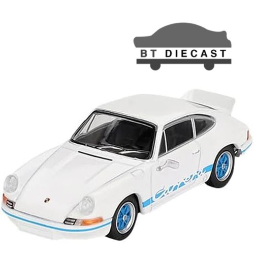 MINI GT PORSCHE 911 CARRERA RS 2.7 GRAND PRIX 1/64 WHITE w/ BLUE LIVERY MGT00715