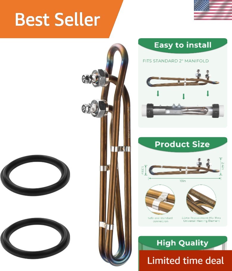 Durable 5.5KW Titanium Hot Tub Heater with Safety Thermostat & Mounting Kit