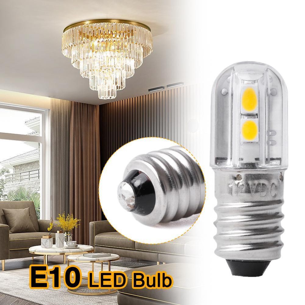 6V 12V COB LED Torch Bulb E10 Screw Base in White or Warm Glow