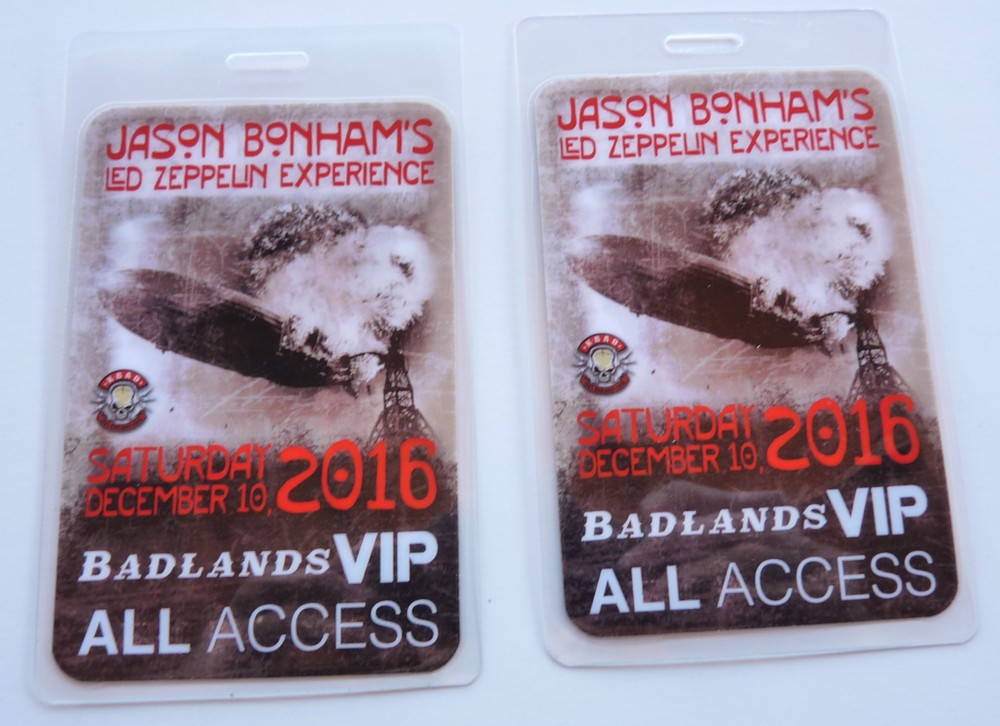Jason Bonham Badlands 2016 Concert Tour AA VIP Backstage Pass Laminate D22