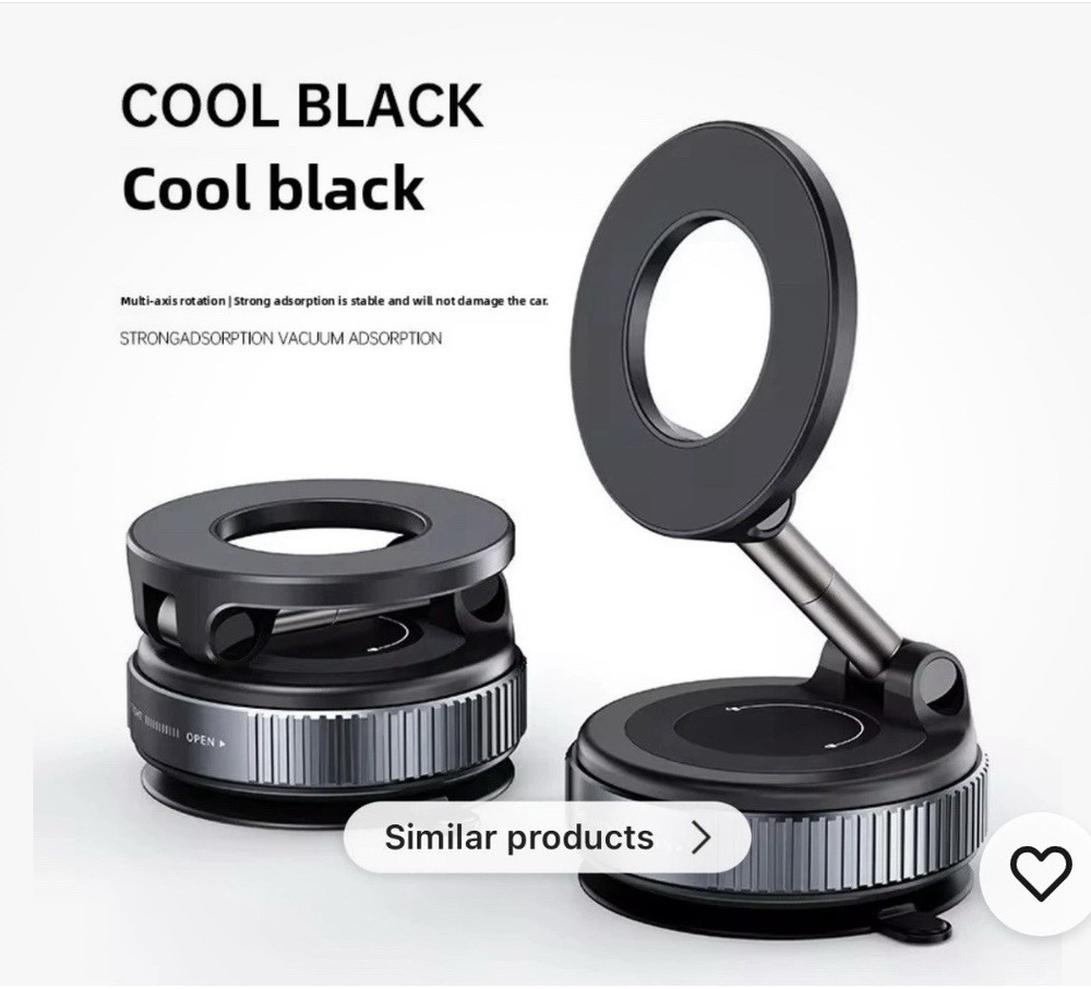 360 Vacuum Magnetic Phone Holder Adjustable Suction Cup Car Mount Foldable Stand