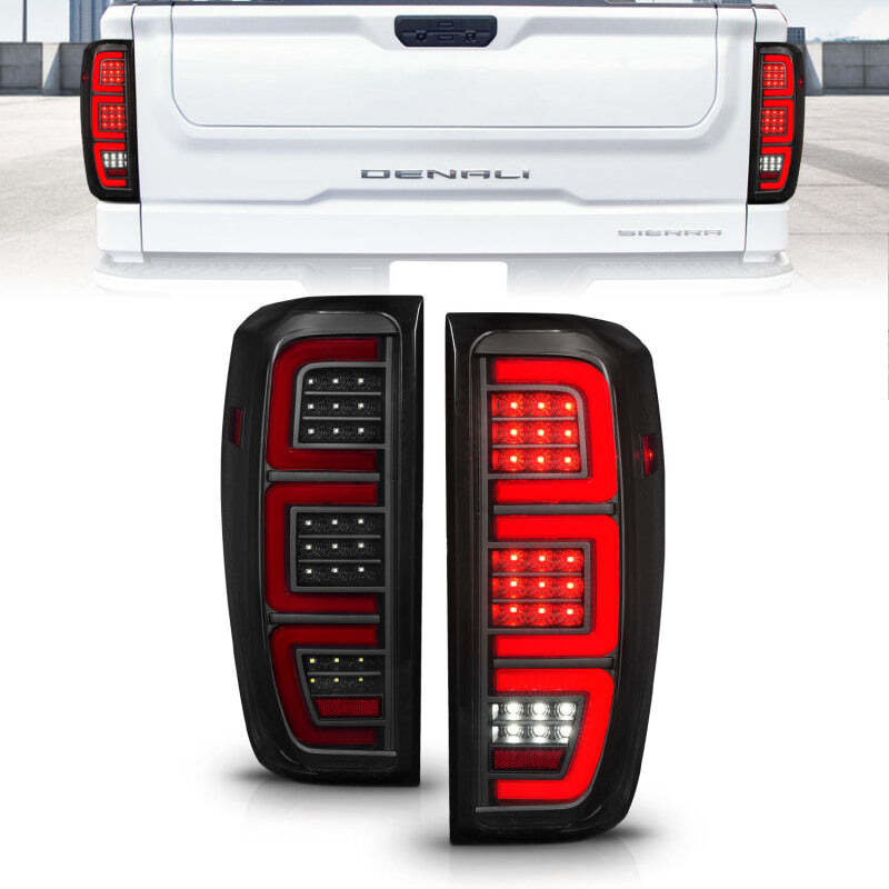 ANZO Smoke Black Full LED Tail Lights for 19-23 GMC Sierra 1500 2500HD 3500HD
