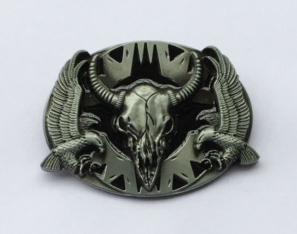 Bull Skull Western Belt Buckle Metal Cowboy USA Men & Women Outdoor Rodeo Wear
