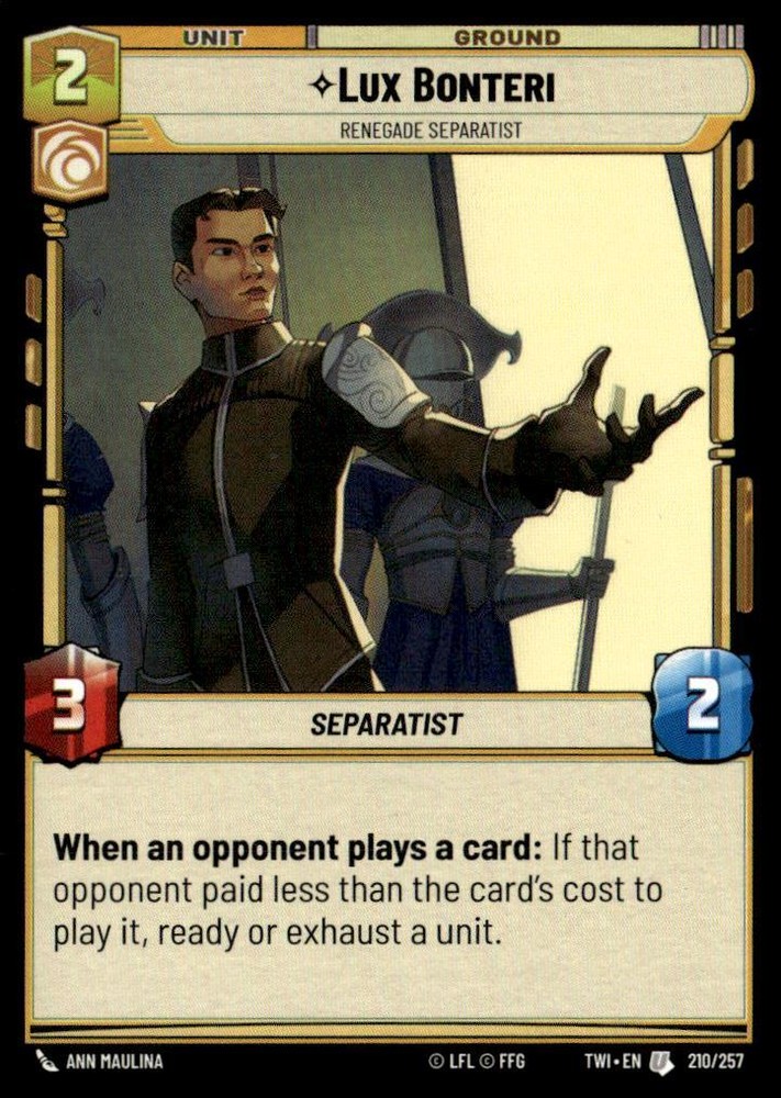 Star Wars Twilight of the Republic Lux Bonteri JW