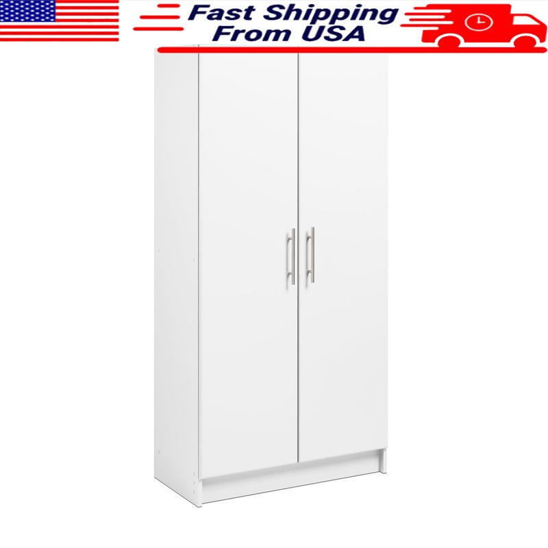 Freestanding Tall Storage Cabinet W/ Adjustable Shelves Garage Kitchen Organizer