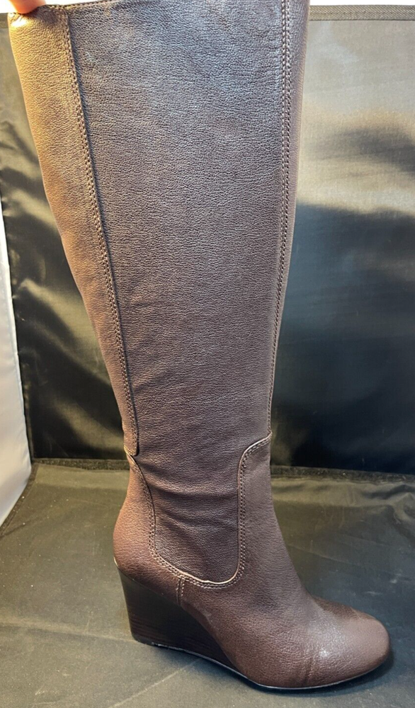 Nine West Heartset Knee High Brown Leather Boot Size 6.5 M