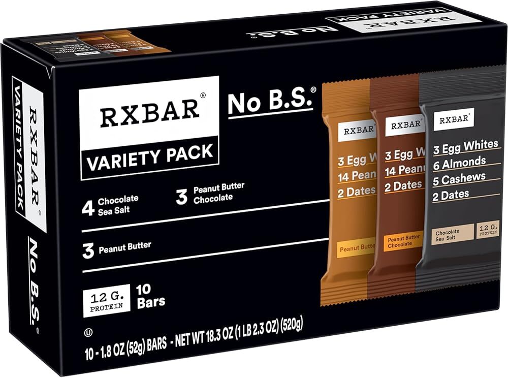 RXBAR Protein Bars, Protein Snacks, Snack Bars, Variety Pack, 18.3oz Box (10 ...