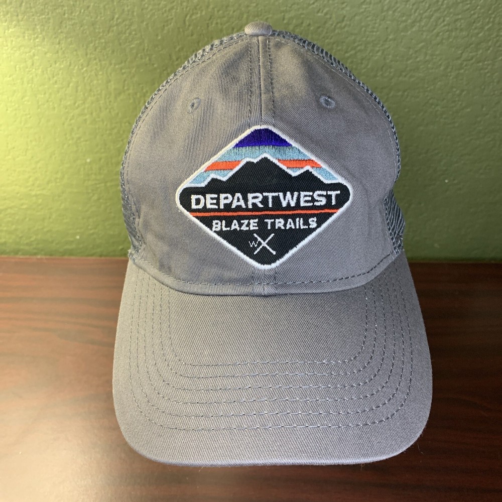 Departwest Blaze Trails snapback adjustable mesh back gray hat