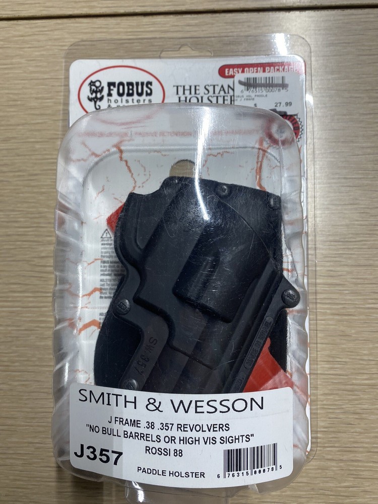 Fobus Concealed Holster Smith & Wesson J Frame Pistol .38 357 Rossi 88 Black NOS