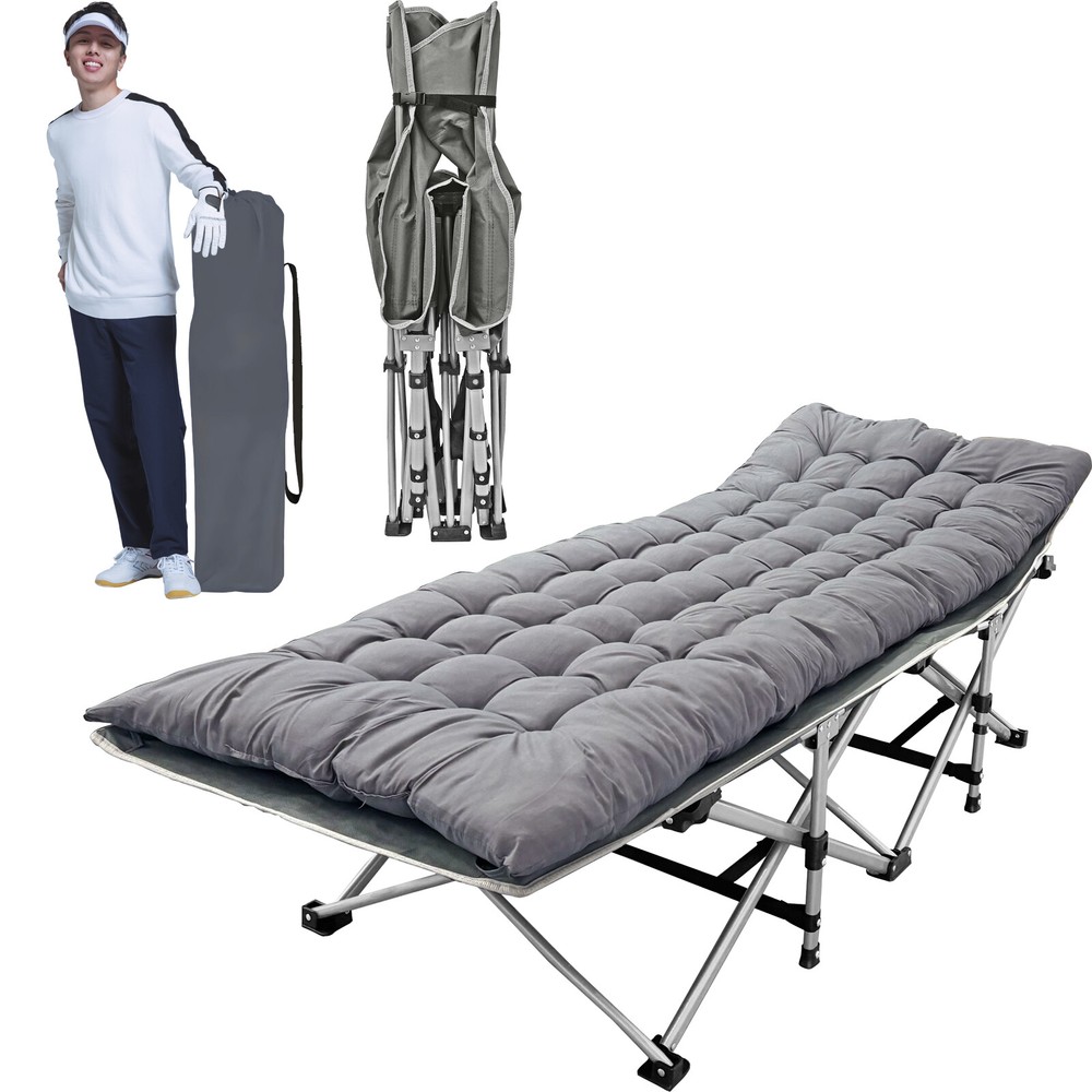 Portable Folding Camping Cot Military Bed with Bag and Mat