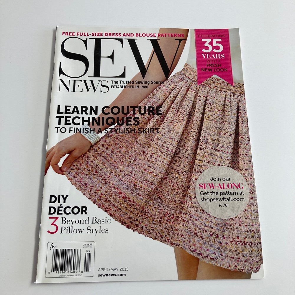 Sew News Magazine April May 2015 Tulip Top Pleated Skirt Appliqué Hemstitching