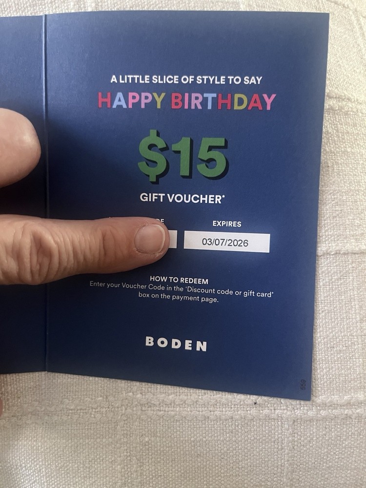 NEW Boden $15 Gift Voucher Coupon Expires March 7, 2026-image