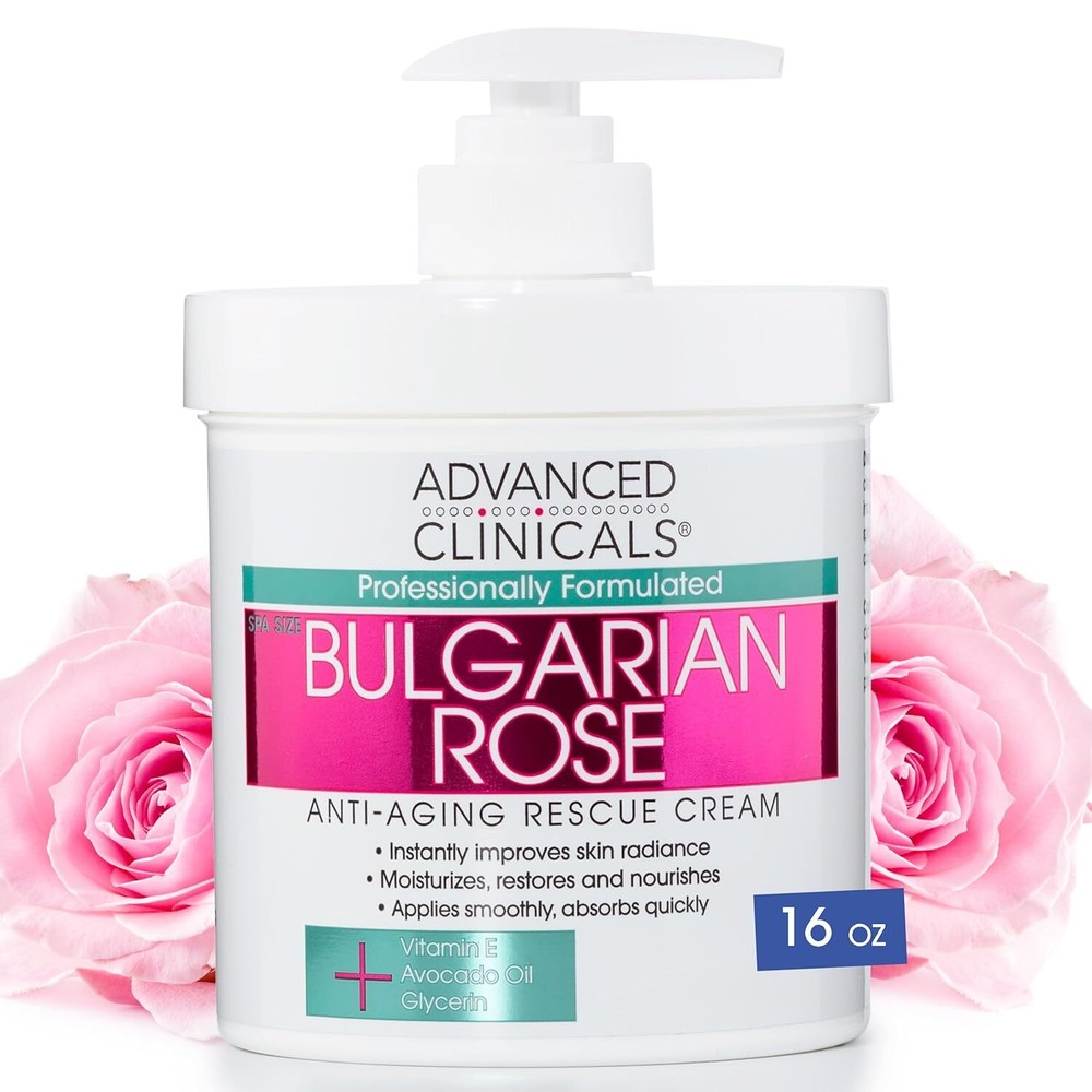 Advanced Clinicals Bulgarian Rose Anti Aging Vitamin E Moisturizer Body Lotion &