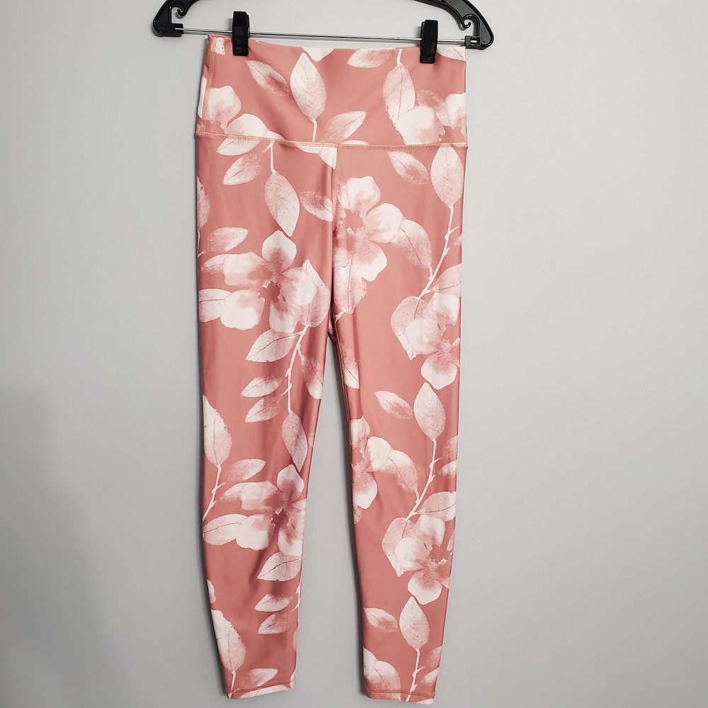 Aerie Womens Floral Peach Pink Yoga Leggings Medium  